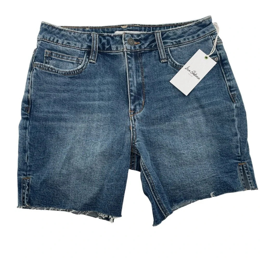 Sam Edelman Derby Bermuda Shorts Womens Blue Denim Marbella Size 4/27 NWT - Picture 4 of 10
